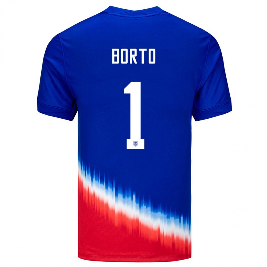 Niño Fútbol Camiseta Estados Unidos Alexander Borto #1 Azul 2ª Equipación 24-26 Argentina