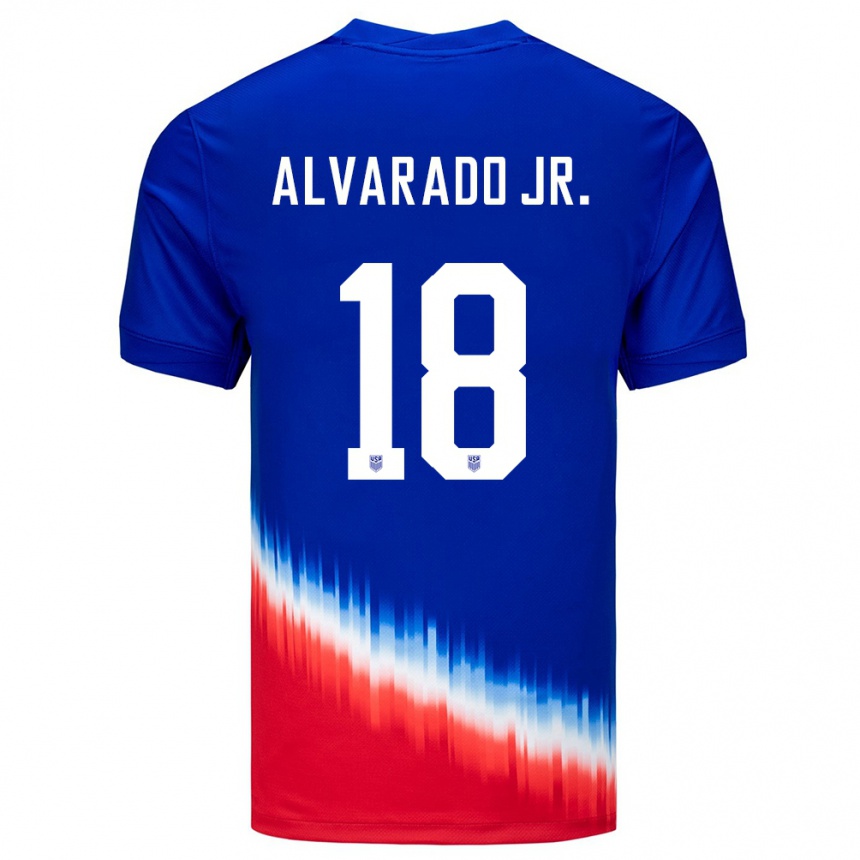 Niño Fútbol Camiseta Estados Unidos Alejandro Alvarado Jr #18 Azul 2ª Equipación 24-26 Argentina