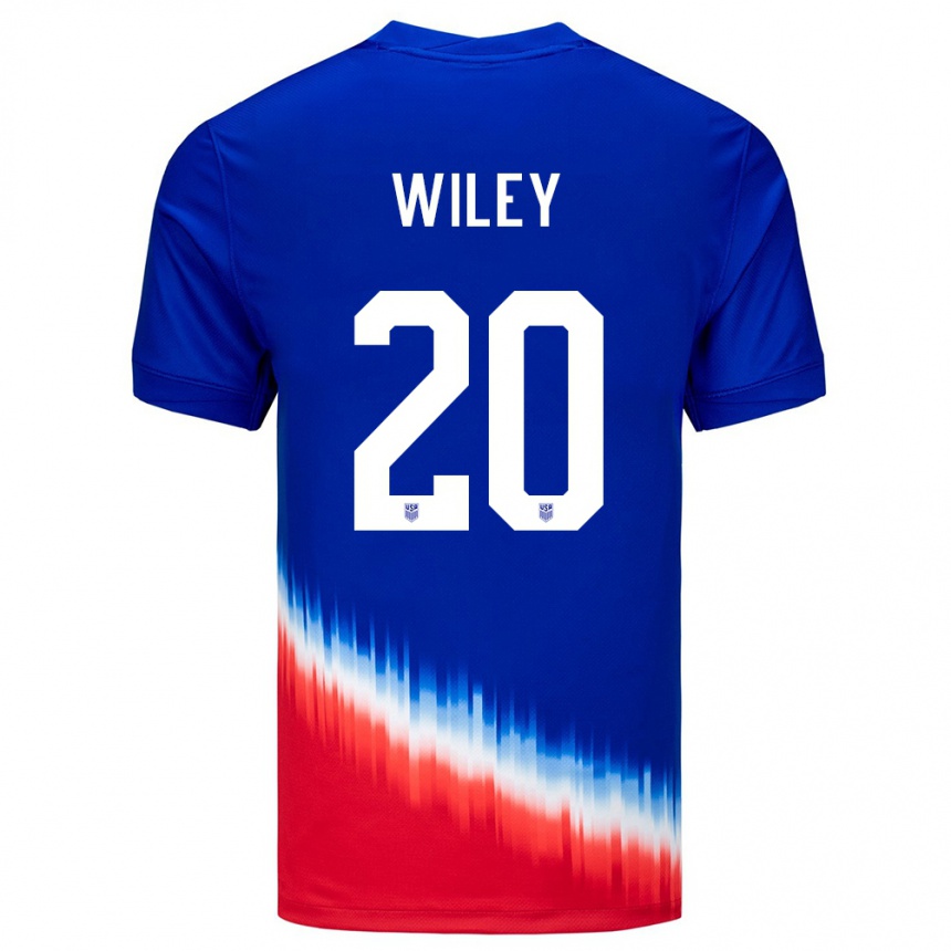 Niño Fútbol Camiseta Estados Unidos Caleb Wiley #20 Azul 2ª Equipación 24-26 Argentina