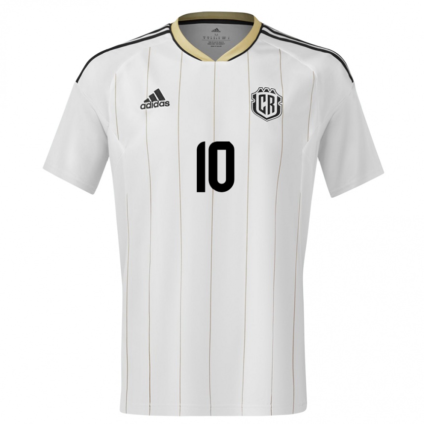 Niño Fútbol Camiseta Costa Rica Brandon Aguilera #10 Blanco 2ª Equipación 24-26 Argentina