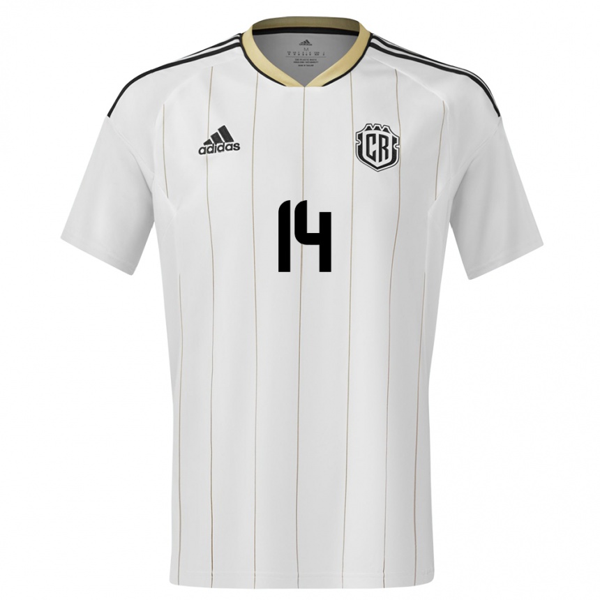 Niño Fútbol Camiseta Costa Rica Orlando Galo #14 Blanco 2ª Equipación 24-26 Argentina