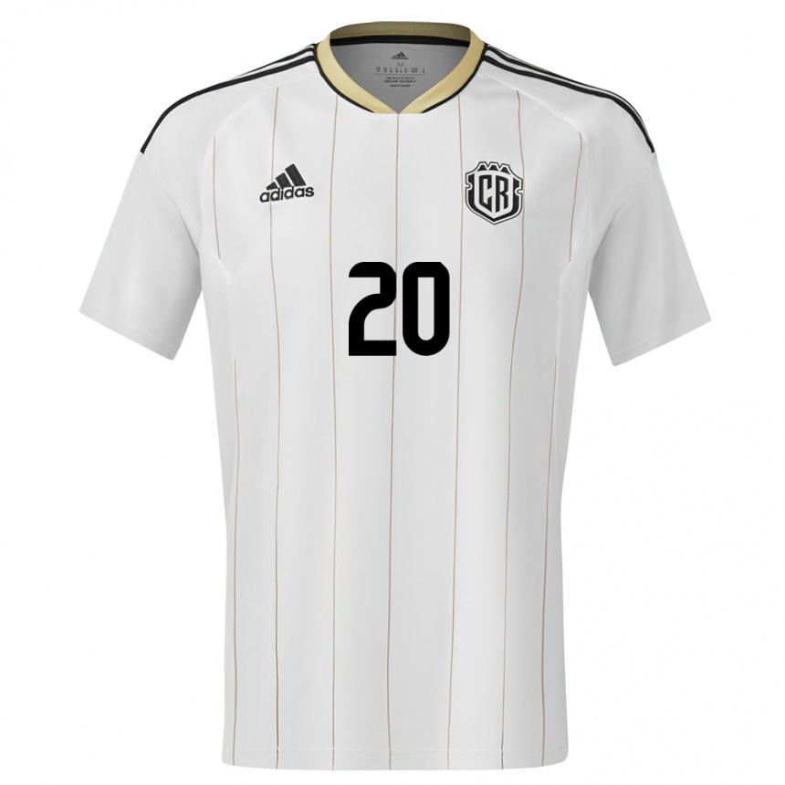 Niño Fútbol Camiseta Costa Rica Enyel Escoe #20 Blanco 2ª Equipación 24-26 Argentina