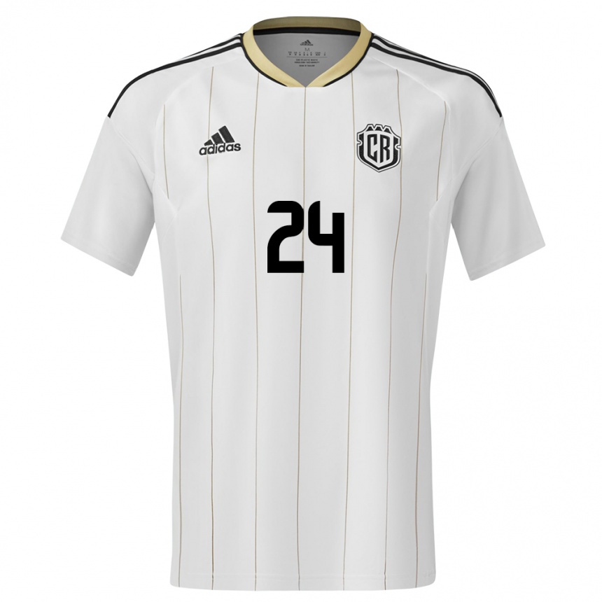 Niño Fútbol Camiseta Costa Rica Douglas Lopez #24 Blanco 2ª Equipación 24-26 Argentina