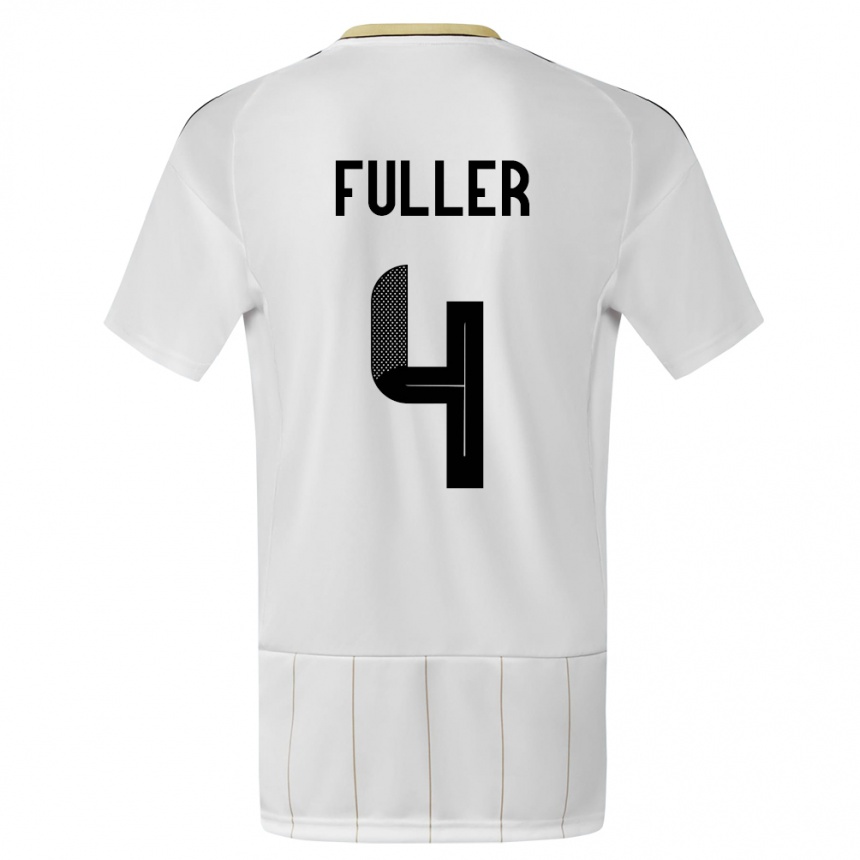 Niño Fútbol Camiseta Costa Rica Keysher Fuller #4 Blanco 2ª Equipación 24-26 Argentina