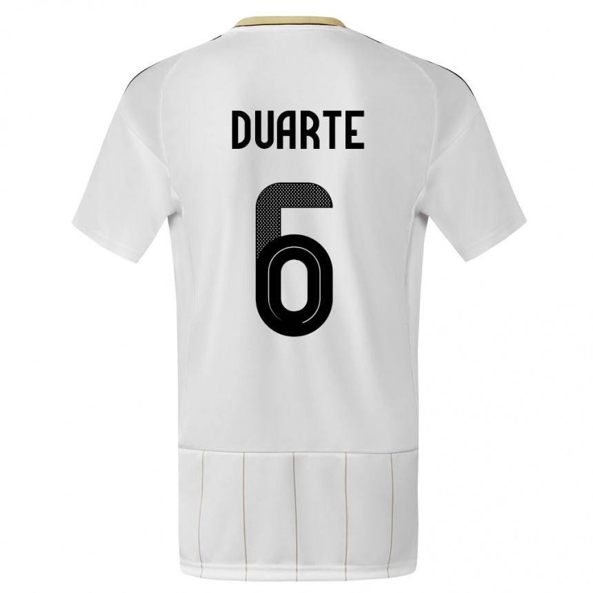 Niño Fútbol Camiseta Costa Rica Oscar Duarte #6 Blanco 2ª Equipación 24-26 Argentina