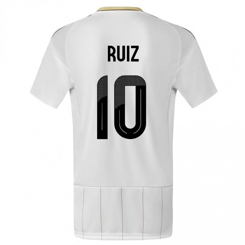 Niño Fútbol Camiseta Costa Rica Bryan Ruiz #10 Blanco 2ª Equipación 24-26 Argentina