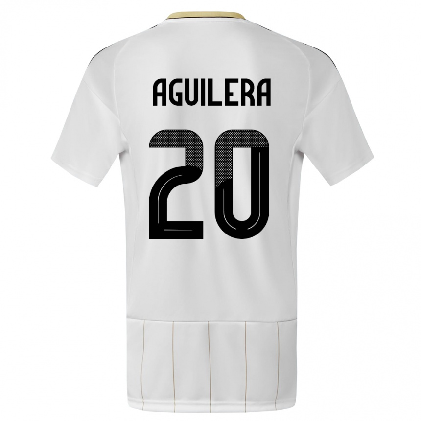 Niño Fútbol Camiseta Costa Rica Brandon Aguilera #20 Blanco 2ª Equipación 24-26 Argentina