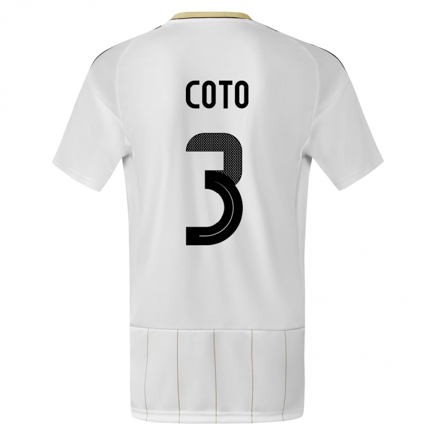 Niño Fútbol Camiseta Costa Rica Maria Coto #3 Blanco 2ª Equipación 24-26 Argentina