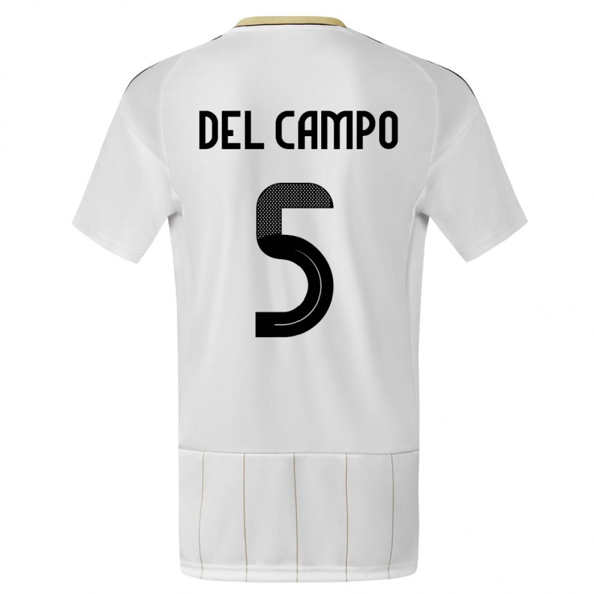 Niño Fútbol Camiseta Costa Rica Valeria Del Campo #5 Blanco 2ª Equipación 24-26 Argentina