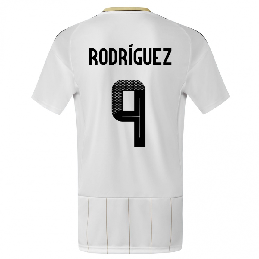 Niño Fútbol Camiseta Costa Rica Doryan Rodriguez #9 Blanco 2ª Equipación 24-26 Argentina