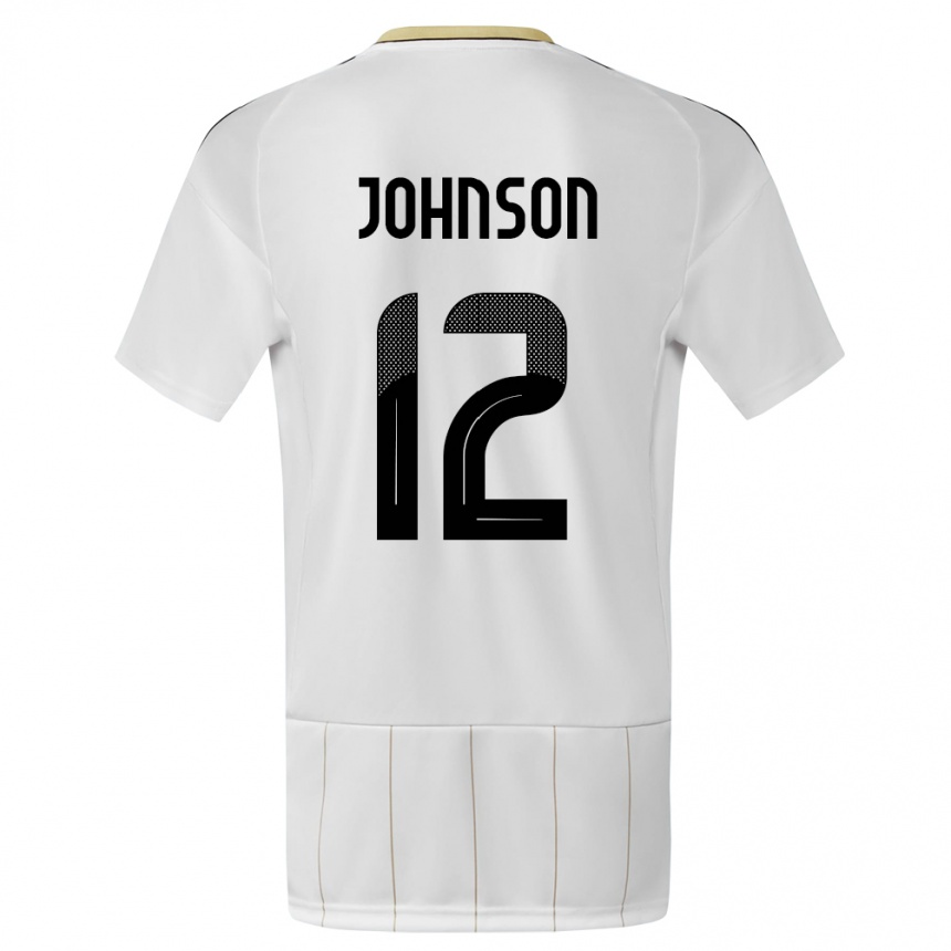 Niño Fútbol Camiseta Costa Rica Shawn Johnson #12 Blanco 2ª Equipación 24-26 Argentina