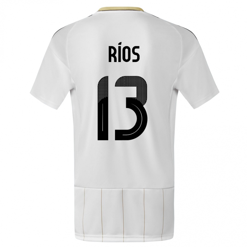 Niño Fútbol Camiseta Costa Rica Keral Rios #13 Blanco 2ª Equipación 24-26 Argentina