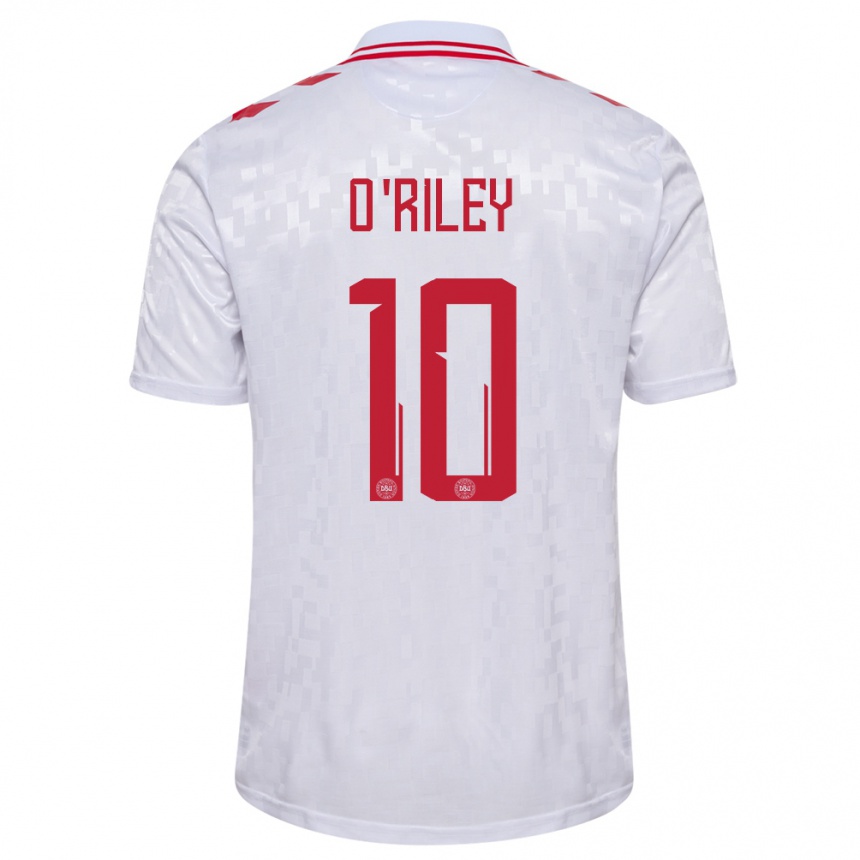 Niño Fútbol Camiseta Dinamarca Matt O Riley #10 Blanco 2ª Equipación 24-26 Argentina