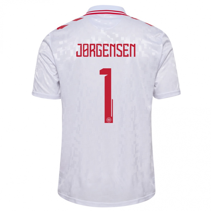 Niño Fútbol Camiseta Dinamarca Filip Jørgensen #1 Blanco 2ª Equipación 24-26 Argentina