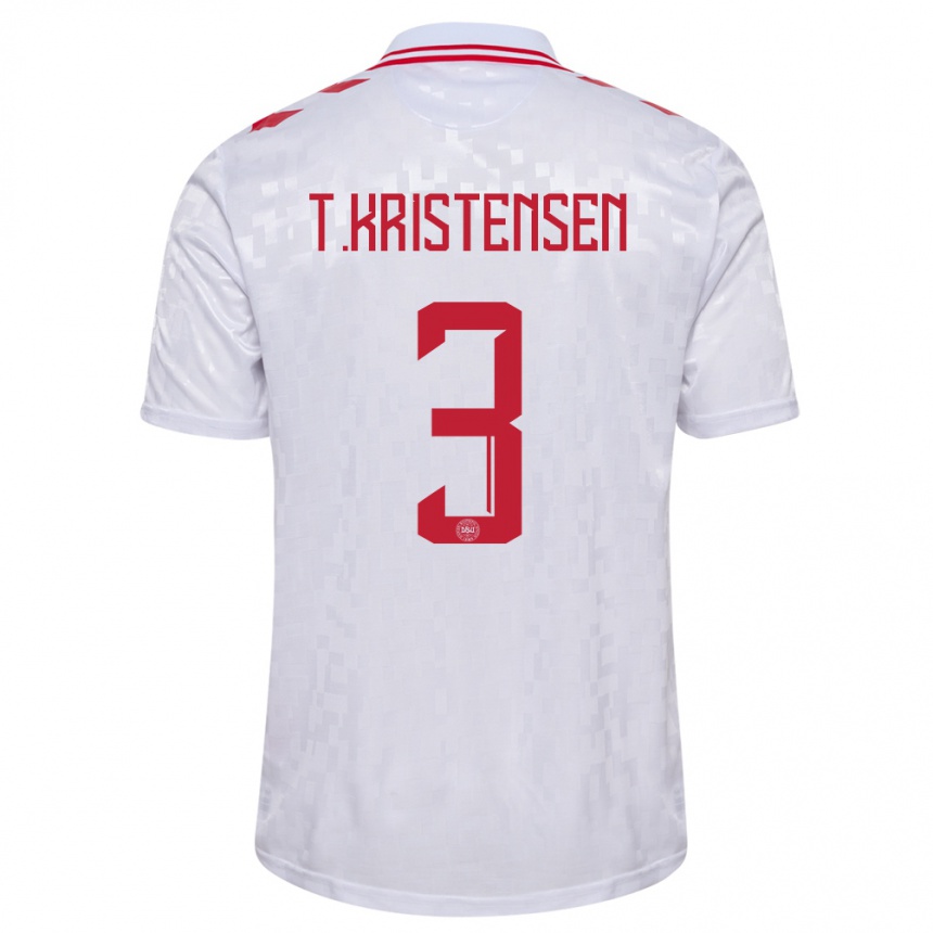 Niño Fútbol Camiseta Dinamarca Thomas Kristensen #3 Blanco 2ª Equipación 24-26 Argentina