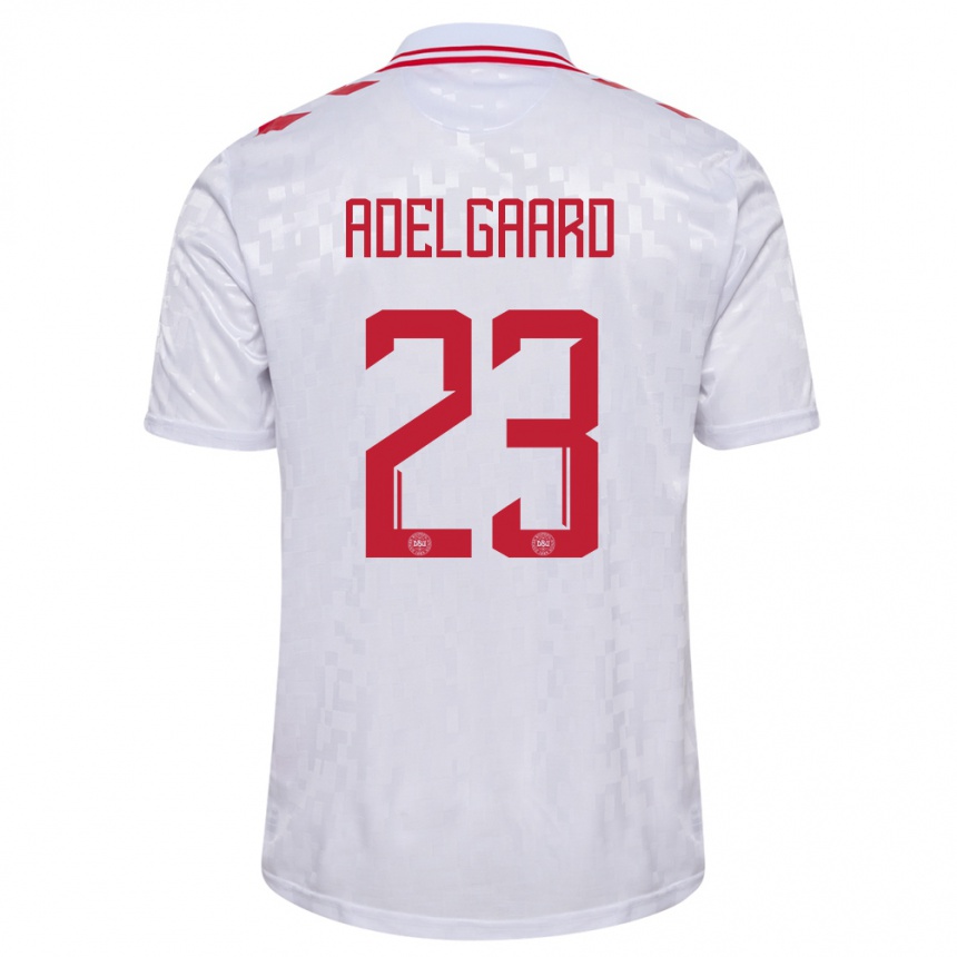 Niño Fútbol Camiseta Dinamarca Aske Adelgaard #23 Blanco 2ª Equipación 24-26 Argentina