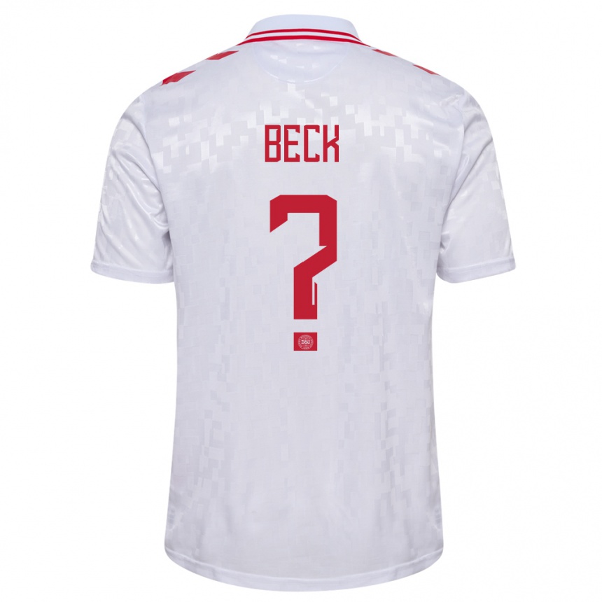 Niño Fútbol Camiseta Dinamarca Julius Beck #0 Blanco 2ª Equipación 24-26 Argentina