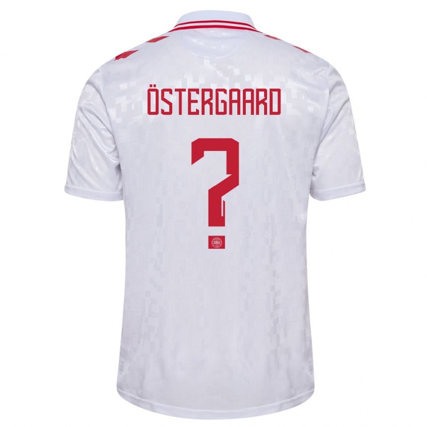 Niño Fútbol Camiseta Dinamarca Christian Östergaard #0 Blanco 2ª Equipación 24-26 Argentina