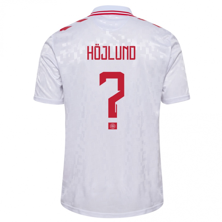 Niño Fútbol Camiseta Dinamarca Oscar Höjlund #0 Blanco 2ª Equipación 24-26 Argentina