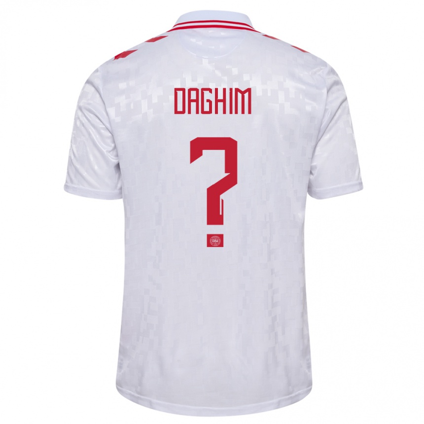 Niño Fútbol Camiseta Dinamarca Adam Daghim #0 Blanco 2ª Equipación 24-26 Argentina