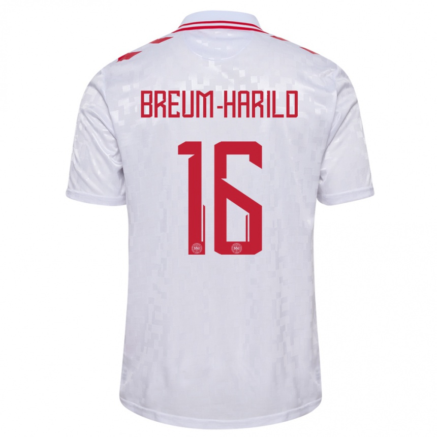 Niño Fútbol Camiseta Dinamarca Tobias Breum-Harild #16 Blanco 2ª Equipación 24-26 Argentina