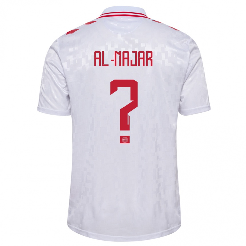 Niño Fútbol Camiseta Dinamarca Ali Al-Najar #0 Blanco 2ª Equipación 24-26 Argentina