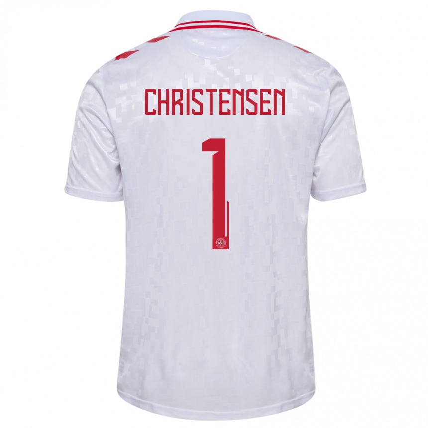 Niño Fútbol Camiseta Dinamarca Lene Christensen #1 Blanco 2ª Equipación 24-26 Argentina