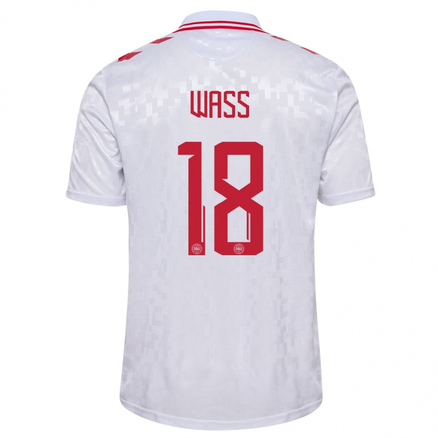 Niño Fútbol Camiseta Dinamarca Daniel Wass #18 Blanco 2ª Equipación 24-26 Argentina