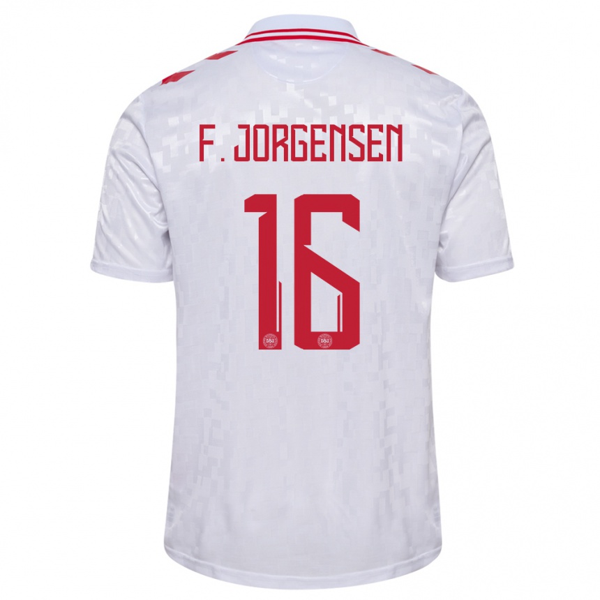 Niño Fútbol Camiseta Dinamarca Filip Jorgensen #16 Blanco 2ª Equipación 24-26 Argentina