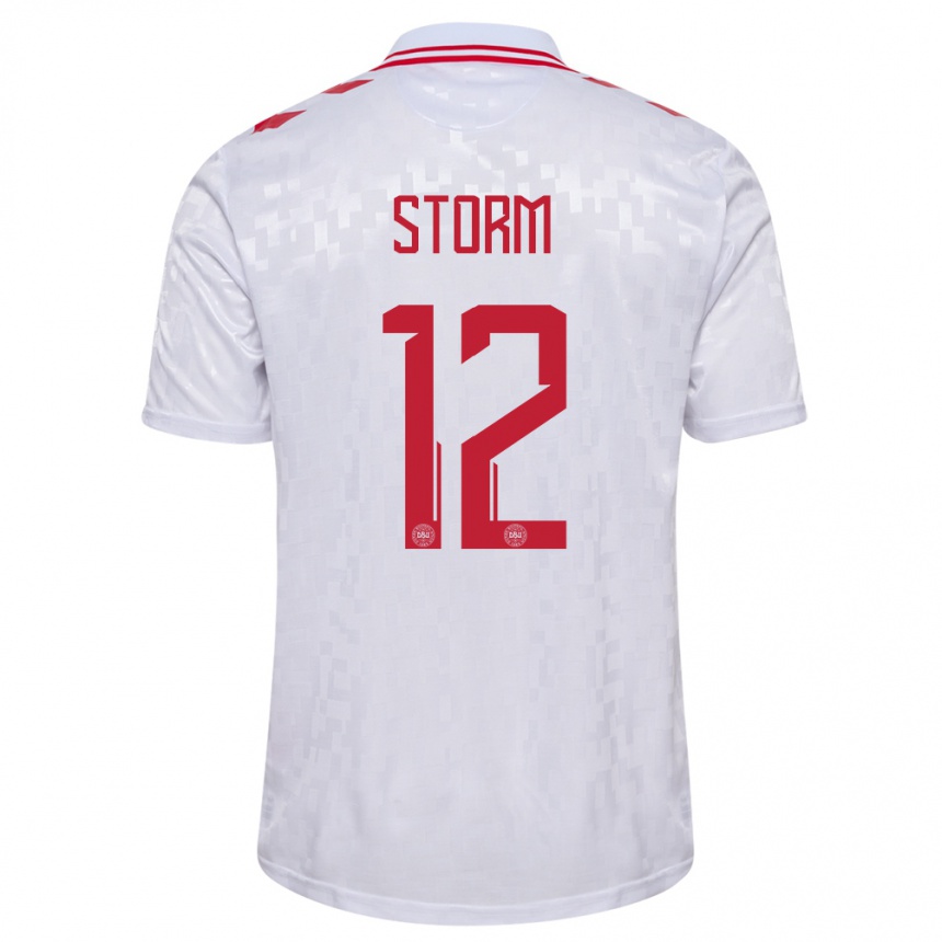 Niño Fútbol Camiseta Dinamarca Tobias Storm #12 Blanco 2ª Equipación 24-26 Argentina