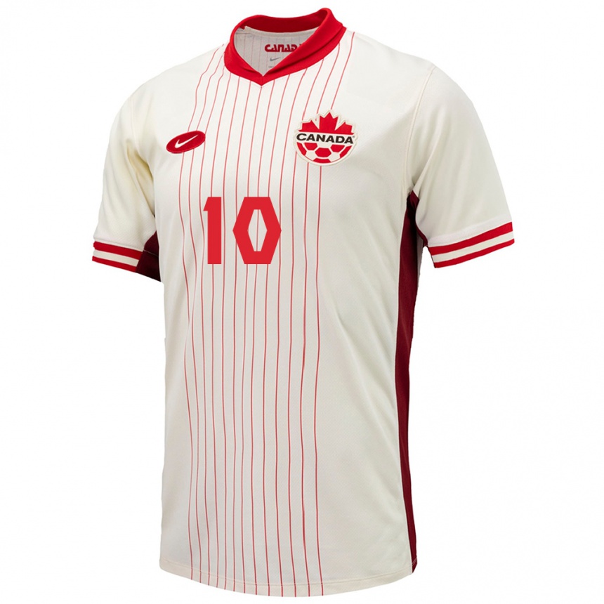 Niño Fútbol Camiseta Canadá David Junior Hoilett #10 Blanco 2ª Equipación 24-26 Argentina