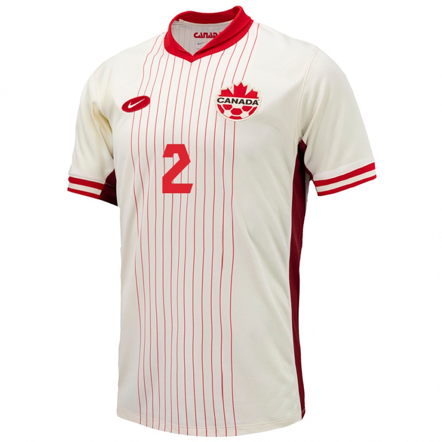 Niño Fútbol Camiseta Canadá Noah Abatneh #2 Blanco 2ª Equipación 24-26 Argentina