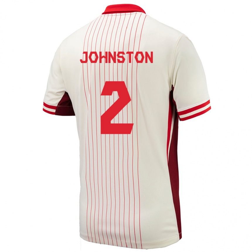 Niño Fútbol Camiseta Canadá Alistair Johnston #2 Blanco 2ª Equipación 24-26 Argentina