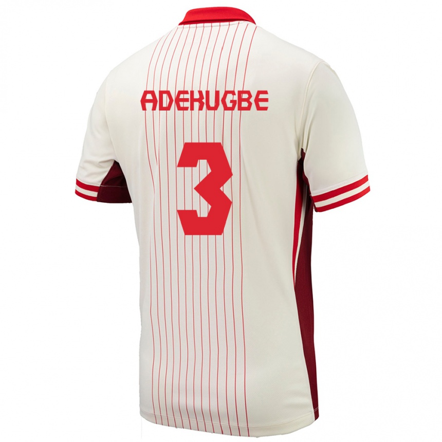 Niño Fútbol Camiseta Canadá Samuel Adekugbe #3 Blanco 2ª Equipación 24-26 Argentina