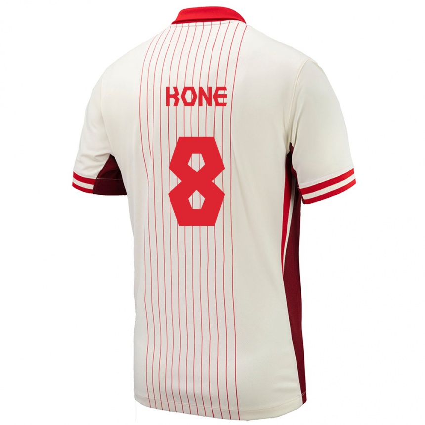 Niño Fútbol Camiseta Canadá Ismael Kone #8 Blanco 2ª Equipación 24-26 Argentina