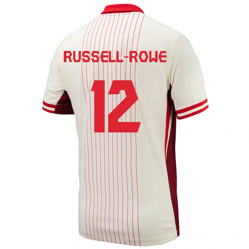 Niño Fútbol Camiseta Canadá Jacen Russell-Rowe #12 Blanco 2ª Equipación 24-26 Argentina