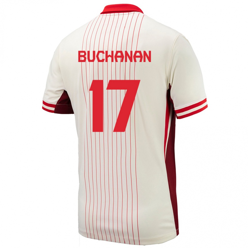 Niño Fútbol Camiseta Canadá Tajon Buchanan #17 Blanco 2ª Equipación 24-26 Argentina