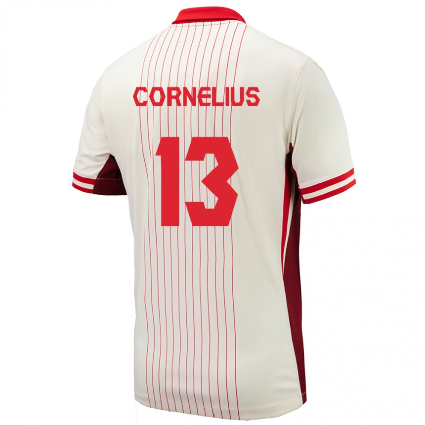 Niño Fútbol Camiseta Canadá Derek Cornelius #13 Blanco 2ª Equipación 24-26 Argentina