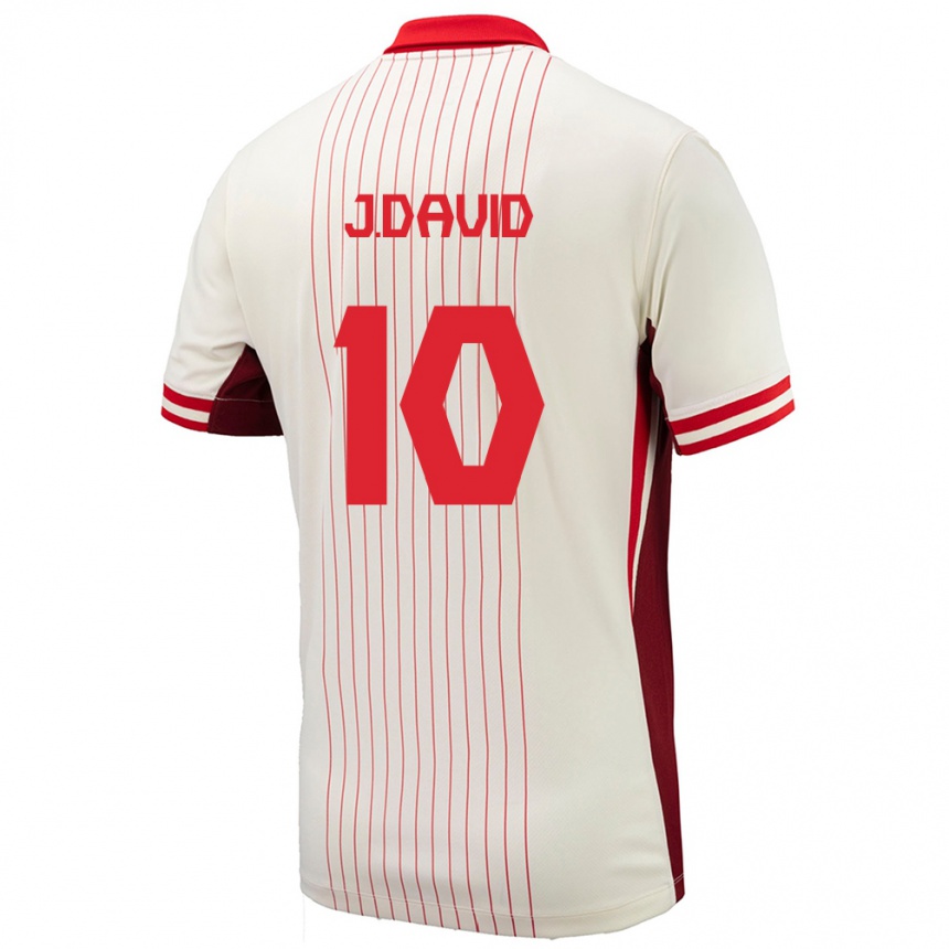 Niño Fútbol Camiseta Canadá Jonathan David #10 Blanco 2ª Equipación 24-26 Argentina