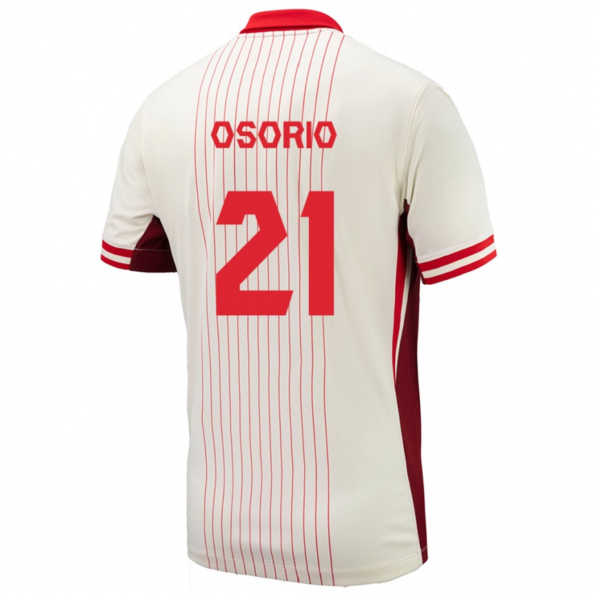 Niño Fútbol Camiseta Canadá Jonathan Osorio #21 Blanco 2ª Equipación 24-26 Argentina