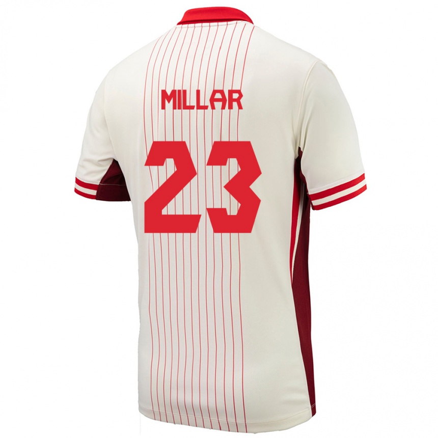 Niño Fútbol Camiseta Canadá Liam Millar #23 Blanco 2ª Equipación 24-26 Argentina