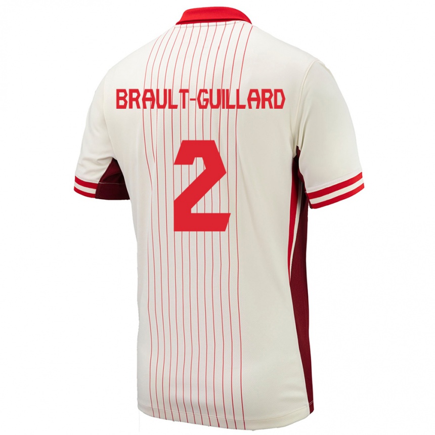 Niño Fútbol Camiseta Canadá Zachary Brault-Guillard #2 Blanco 2ª Equipación 24-26 Argentina