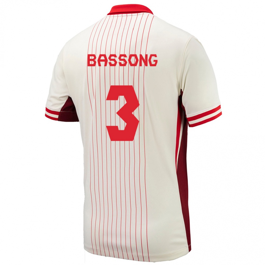 Niño Fútbol Camiseta Canadá Zorhan Bassong #3 Blanco 2ª Equipación 24-26 Argentina