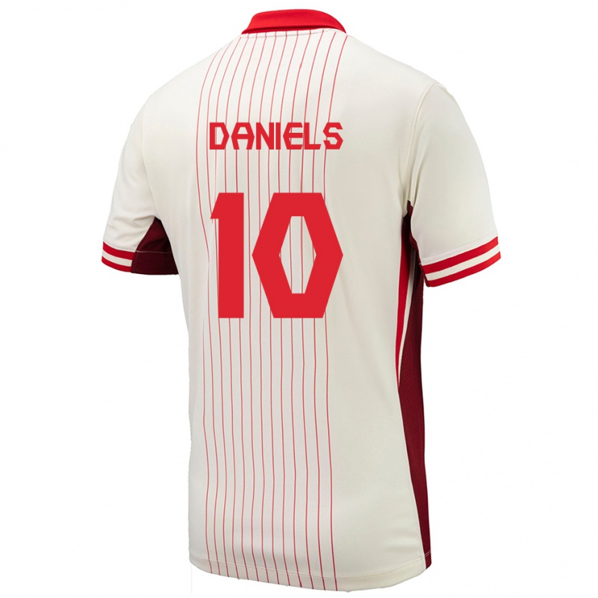 Niño Fútbol Camiseta Canadá Aidan Daniels #10 Blanco 2ª Equipación 24-26 Argentina