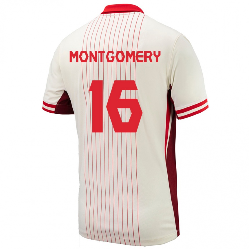 Niño Fútbol Camiseta Canadá Callum Montgomery #16 Blanco 2ª Equipación 24-26 Argentina