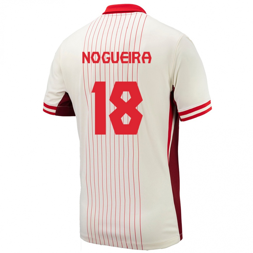 Niño Fútbol Camiseta Canadá Matthew Nogueira #18 Blanco 2ª Equipación 24-26 Argentina