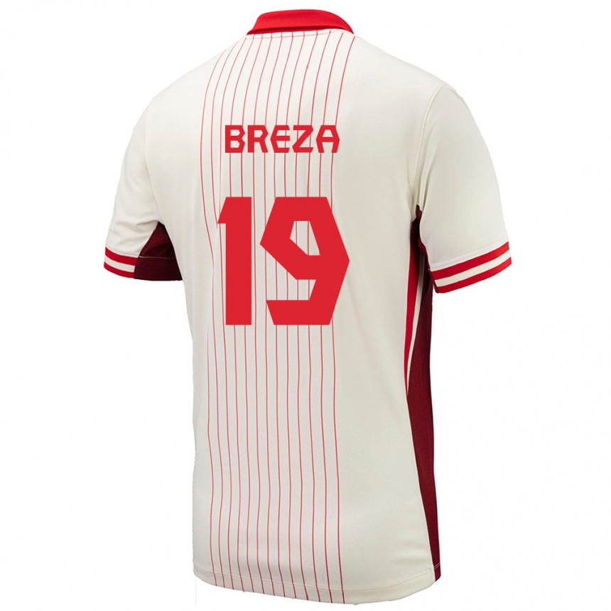 Niño Fútbol Camiseta Canadá Sebastian Breza #19 Blanco 2ª Equipación 24-26 Argentina