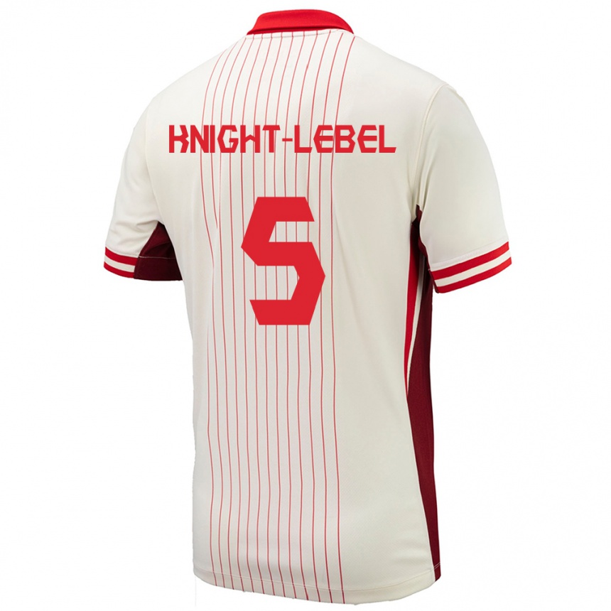 Niño Fútbol Camiseta Canadá Jamie Knight Lebel #5 Blanco 2ª Equipación 24-26 Argentina