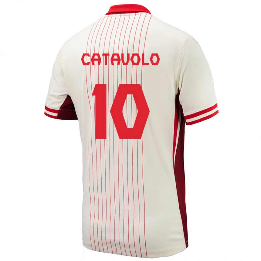 Niño Fútbol Camiseta Canadá Matthew Catavolo #10 Blanco 2ª Equipación 24-26 Argentina