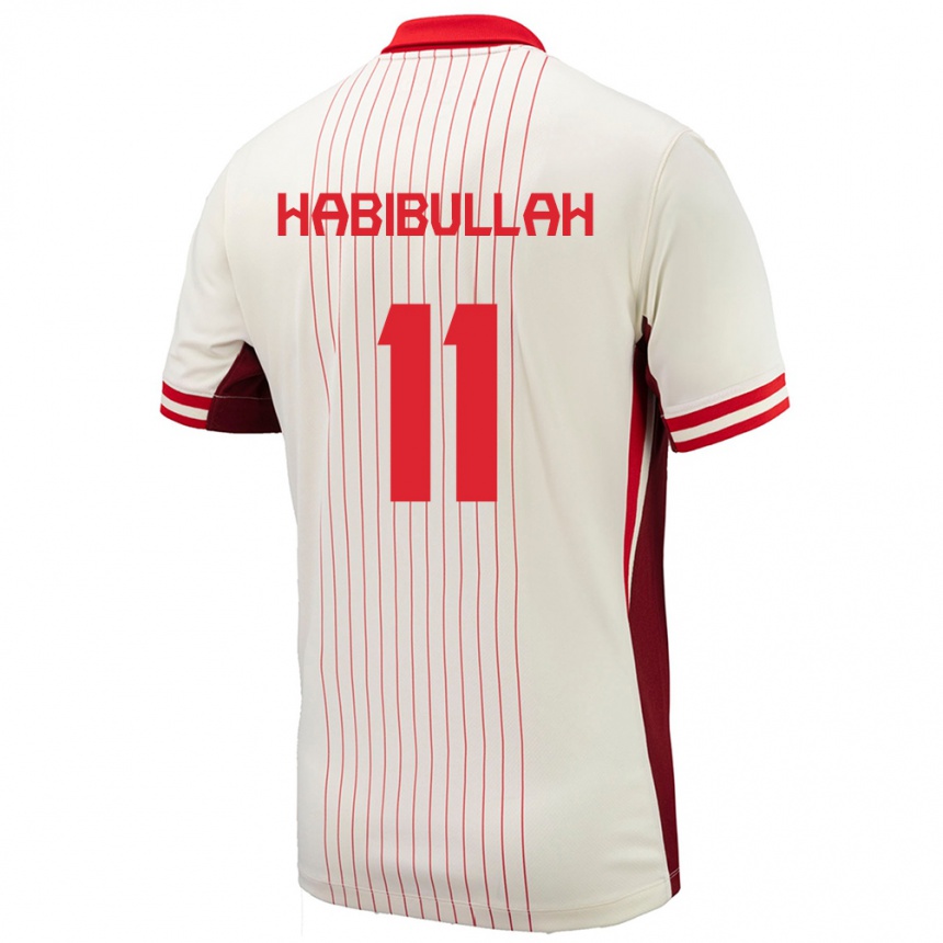 Niño Fútbol Camiseta Canadá Kamron Habibullah #11 Blanco 2ª Equipación 24-26 Argentina